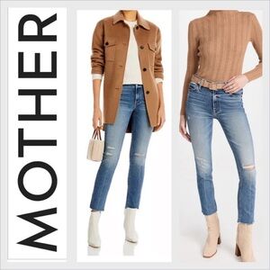 Mother Mid Rise Dazzler Ankle Fray in Going In Circles  Jeans 28